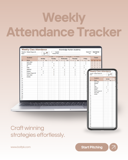 Weekly Class Attendance Tracker
