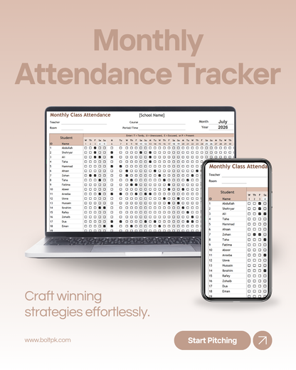 Monthly Class Attendance Tracker