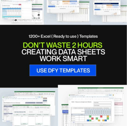 1200+ Ready-To-Use Excel Sheet Templates With Reselling Rights (Instant Access Within 30 Seconds)